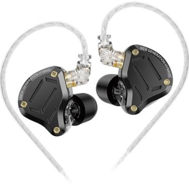 Imagem de Fone de ouvido intra-auricular KZ ZS10 pro2 híbrido, 5 drivers HiFi intra-auricular monitor audiófilos, fone de ouvido KZ IEM ajustável para músico (preto, sem microfone)