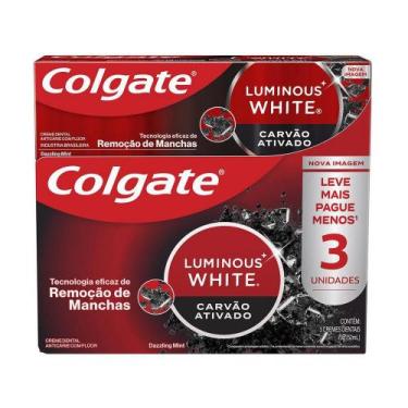 Imagem de Pack Creme Dental Colgate Carvão Ativado Luminous White 3un 70g