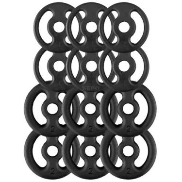 Imagem de Kit de 12 Peças com 18Kg em Anilhas de Ferro Fundido - SEPO