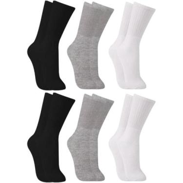 Imagem de Kit 6 Meias Trifil Esportiva Cano Longo Atoalhada T06313 C/6, Branco, 
