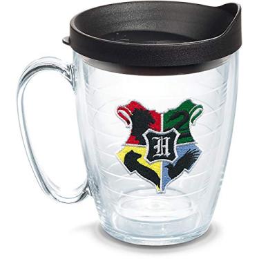 Imagem de Tervis Harry Potter – Cristas da casa de Hogwarts feito nos EUA copo de viagem isolado de parede dupla mantém as bebidas frias e quentes, caneca de 473 ml, clássica