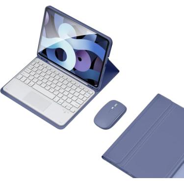 Imagem de Capa de teclado compatível para Samsung Galaxy Tab S10 FE+/S10 FE Plus 13,1 polegadas, trackpad de precisão e suporte de caneta S, capa fina destacável (roxo)