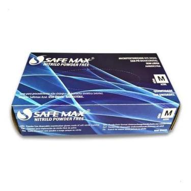 Imagem de Luva Nitrílica para Procedimento Sem Pó Azul  SafeMax by Supermax, M