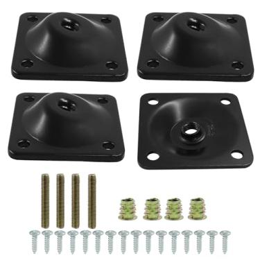 Imagem de Kyuionty Kit de placas de montagem de pernas anguladas de 12 graus, placas de fixação de pernas de sofá com rosca M8 para reparo de assentos de sofá danificados, com parafusos de suspensão, parafusos