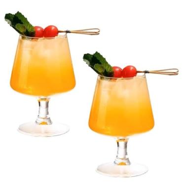 Imagem de RYUHYF Conjunto de 2 copos de conhaque de cristal de 425 g, par de copos de licor, bom para uísque, coquetel, cerveja e bebida em casa, festa de aniversário, casamento