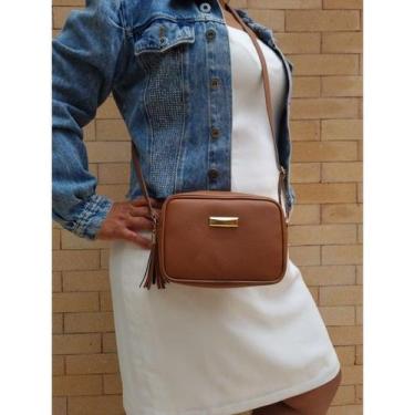 Imagem de Lançamento Bolsinha Quadrada Lisa - Trend Bags, Caramelo, L