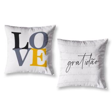 Imagem de Kit 2 Almofadas 40cm x 40cm Decorativas Estampadas Coloridas Sala Sofá