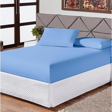 Imagem de Lençol King Size com Elástico 1 Peça Soft Antiácaro 100% Poliéster 180