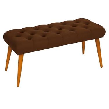 Imagem de Banqueta Premium 70x35 cm – Estofado Capitonê (Marrom)