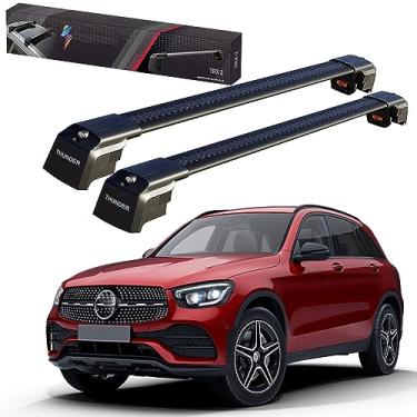 Imagem de Barras transversais Catch USA para carro Mercedes C GLA GLC Class com trava 2014-2023 barra transversal de alumínio para transporte de carga no telhado bagagem, caiaque, canoa, bicicleta, snowboard