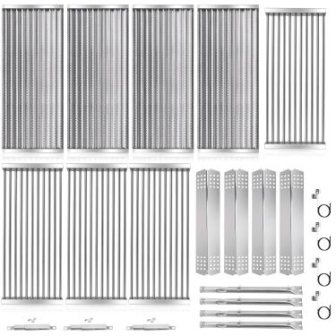 Imagem de Hiorucet Peças de churrasqueira para Charbroil Commercial 463241413, 463241414, placas emissoras, grelhas de cozinha, escudo térmico, queimador, Ignitor para Charbroil Commercial Tru Infrared Grill