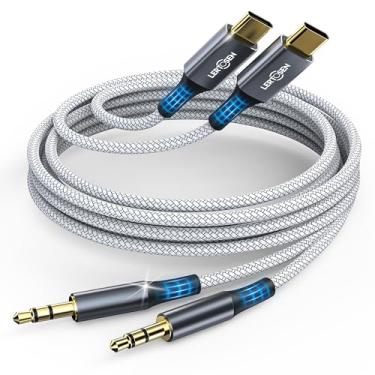 Imagem de LERTOSEN Pacote com 2 cabos de áudio USB C para 3,5 mm [1,2 m], tipo C para adaptador auxiliar de fone de ouvido, cabo dongle DAC Hi-Fi compatível com iPhone 16/15 Pro Max, Samsung S25/S24/S23, iPad