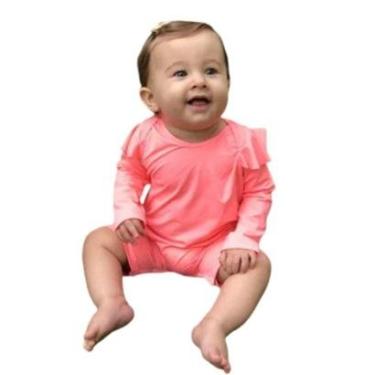 Imagem de Macacão de Bebê com Proteção UV Liz - Salmão Neon-Feminino