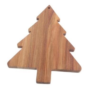 Imagem de Tábua de corte de Natal - Tábua de cortar árvore de Natal de madeira, tábua de charcutaria, bandeja de legumes com alça, decoração de Natal para queijos