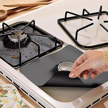 Imagem de Combo 4 Protetores de Fogão, Reutilizável, Antiaderente, Resistentência Térmica Extensa, Limpeza Simples, Prático e Discreto