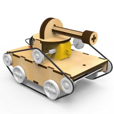 Imagem de Kit Robótica Educacional STEM Montagem Mini Tanque MDF - Maker Store