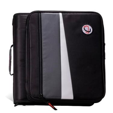 Imagem de Case-It fichário com zíper de 5 cm e 3 anéis D com estojo acolchoado para laptop para estação de trabalho, alça de ombro, LT-117, preto