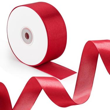 Imagem de Vinho vermelho 50 metros fita de cetim sólida, fita de 3,5 cm, embrulho de presente de dia das mães, laços feitos à mão, fabricação de rosas, decoração de casamento, Natal, chá de bebê, aniversário