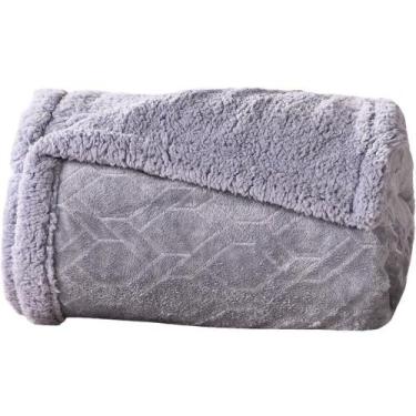 Imagem de Manta Cobertor Queen Sherpa Realce Flannel Lã De Carneiro - TESSI