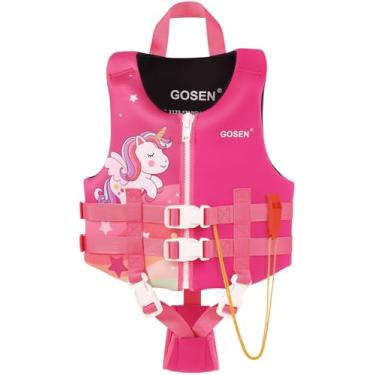 Imagem de Colete de natação infantil Floaties infantil – Jaqueta de natação para 7 a 8 anos (29,9 a 36 kg) – Boia de piscina infantil com duas alças de segurança ajustáveis, auxílio de natação para meninas e