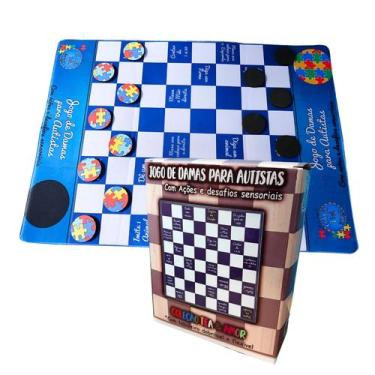 Imagem de Jogo de Damas Cognitivo para Autistas com ações e desafios sensorias -