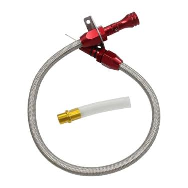 Imagem de NITAGO Vareta de nível de transmissão flexível com comprimento total de 71,5 cm, tubo de aço inoxidável para 700R4, Vermelho