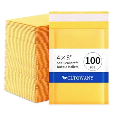 Imagem de Cltowany Envelopes Kraft Bubble Mailers autovedantes de 100 x 20 cm, envelopes pequenos acolchoados para cartões postais, joias, maquiagem e embalagens para pequenas empresas
