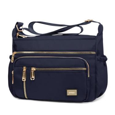 Imagem de Bolsa tiracolo NPBAG para mulheres, nylon, impermeável, azul marinho