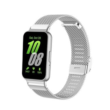 Imagem de Gheper Pulseira de metal compatível com Samsung Galaxy Fit3[2024] SM-R390 pulseira de aço inoxidável de malha de liberação rápida