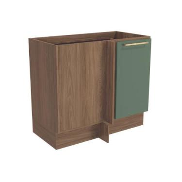 Imagem de Balcão Canto Reto 1 Porta (sem Tampo) Botanic Kappesberg - Nogueira/Ve