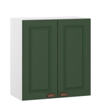 Imagem de Armário Aéreo Projetado 70cm 2 Portas Cristal Luciane, Branco/Verde Pe