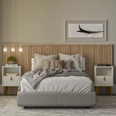 Imagem de Cabeceira Ripada Casal Queen com 2 Mesas Búzios Laranjeiras Linea Bras