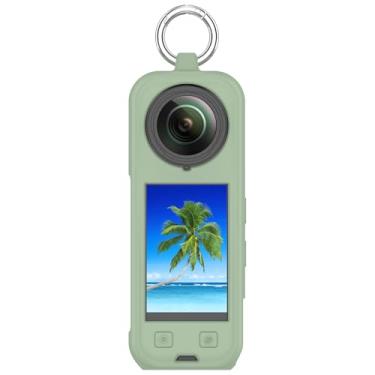 Imagem de Capa protetora para Insta360 X5 para mulheres e homens, capa protetora de silicone macio para câmera de ação Insta360 X4 X3 (verde, Insta360 X3)