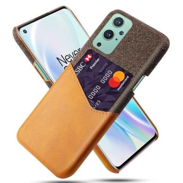Imagem de Capa para Oneplus 9,Tela e tampa de couro PU,Antideslizante,360°cobertura completa à prova de choque com 1 slot de cartão atrás,Prevenção de queda-Brown