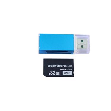 Imagem de Memory Stick PRO Duo Mark2 de alta capacidade, alta velocidade, armazenamento 2.0, kit leitor de cartão de memória, transferência de dados plug-and-play de 32 GB