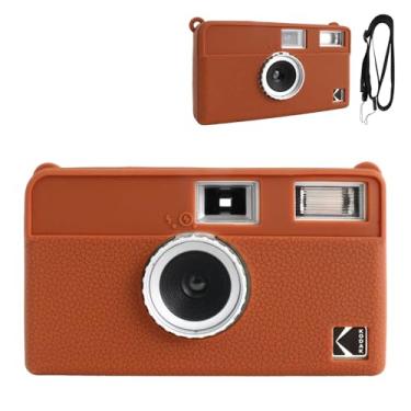 Imagem de Rieibi Capa para câmera H35, capa protetora de silicone macio para câmera de filme de meia moldura Kodak EKTAR H35, com alça de ombro (sem câmera) - marrom