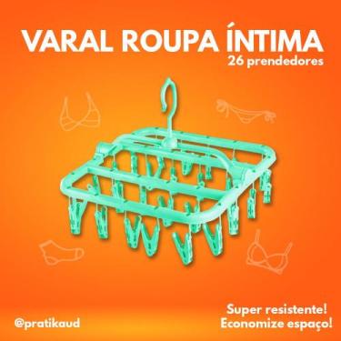 Imagem de Varal Roupa Íntima Escolha Cor com 26 Prendedores Resistente - Lig Bri
