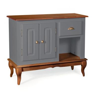 Imagem de Gabinete para Banheiro 2 Portas 1 Gaveta e Nicho Dália 3058 - Cinza/Imbuia Glazer