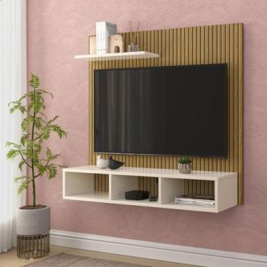 Imagem de Painel Gold Prado para TV 3 Polegadas com Nichos Ripado 3D 90x90 - Pra