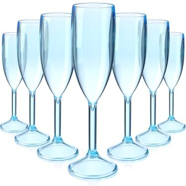 Imagem de Teenyyou 24 peças de taças de champanhe, taças de vinho de plástico a granel, taças de champanhe, taças de champanhe inquebráveis, 170 g, taças de champanhe inquebráveis para festa de aniversário de