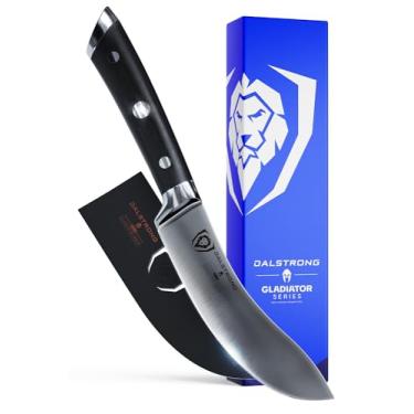 Imagem de DALSTRONG – Série Gladiadora – Thyssenkrupp alemão forjado de aço de alto carbono – Faca de barbatanas, Forged Thyssenkrupp High-Carbon German Steel, Satin Finish Hand-Sharpened Blade, Black PakkaWood Handle, Full Tang, Engraved Rivet, Lifetime Warranty, Dalstrong Support, Included Guard. Ice Temper