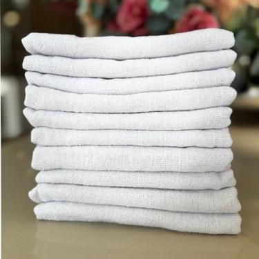 Imagem de Kit 10 Pano de Chão Grande 100% Algodão - Alvejado, Boa Absorção, Ensacamento Duplo, Fácil de Lavar - Tamanhos 75x50 cm