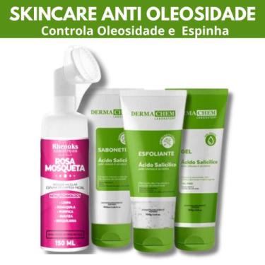 Imagem de Kit Skincare Anti Oleosidade e Acne, Mousse Micelar Limpeza Facial Ros