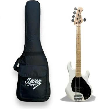 Imagem de Contrabaixo Seven Music - Ativo 5 Cordas Wh Branco Sbm-57 C/bag - Seve