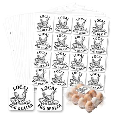 Imagem de GOMAKERER 320 etiquetas de caixa de ovos frescos da fazenda, adesivos de ovos locais de 5 cm, adesivos para ovos colocados em ovos, adesivos de PET para embalagem de ovos para caixa, caixa