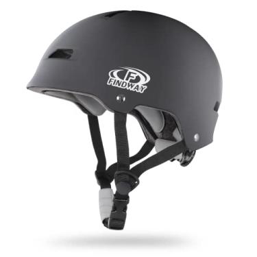 Imagem de Findway Capacete de ciclismo para skate - Triplo certificado, dois forros removíveis, ventilação, scooter, patinação, patins em linha, BMX, MTB, para crianças, jovens e adultos