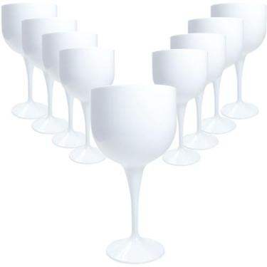 Imagem de 12 Taça de Acrílico Gin Tônica Drink 500ml Branca Lisa - JLK PLASTICOS