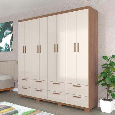 Imagem de Guarda-Roupa Casal Bartira Coimbra 8 Portas 8 Gavetas 