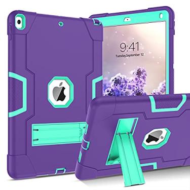 Imagem de BENTOBEN Capa para iPad Air 3 2019, iPad Pro de 10,5 polegadas 2017, capa protetora resistente à prova de choque com 3 camadas para iPad Air 3ª geração/iPad Pro 10,5 polegadas 2017, roxa/verde
