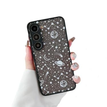 Imagem de ZTOFERA Capa protetora para Samsung Galaxy S23 5G, capa protetora com padrão planeta céu estrela translúcida fosca rígida PC traseira à prova de choque para Galaxy S23 6,1 polegadas - branco